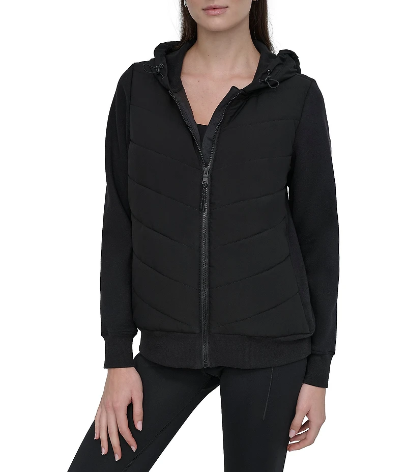DKNY Sport by Donna Karan Lightweight Hybrid Full Zip Jacket