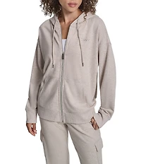 DKNY Sport by Donna Karan Metallic Bubble Logo Full Zip Hoodie