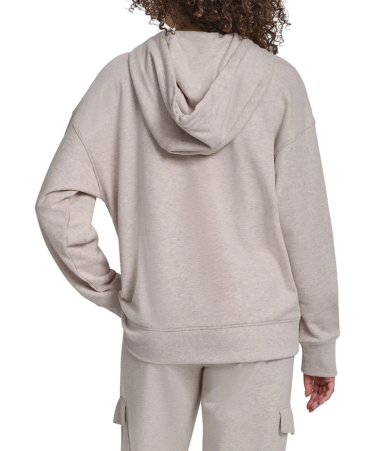 DKNY Sport by Donna Karan Metallic Bubble Logo Full Zip Hoodie
