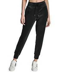 DKNY Sport by Donna Karan Coordinating Mid-Rise Cuffed Slim Fit Velour Jogger