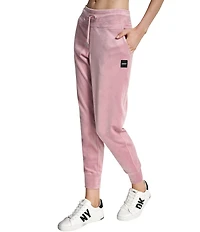DKNY Sport by Donna Karan Coordinating Mid-Rise Cuffed Slim Fit Velour Jogger