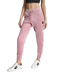 DKNY Sport by Donna Karan Coordinating Mid-Rise Cuffed Slim Fit Velour Jogger