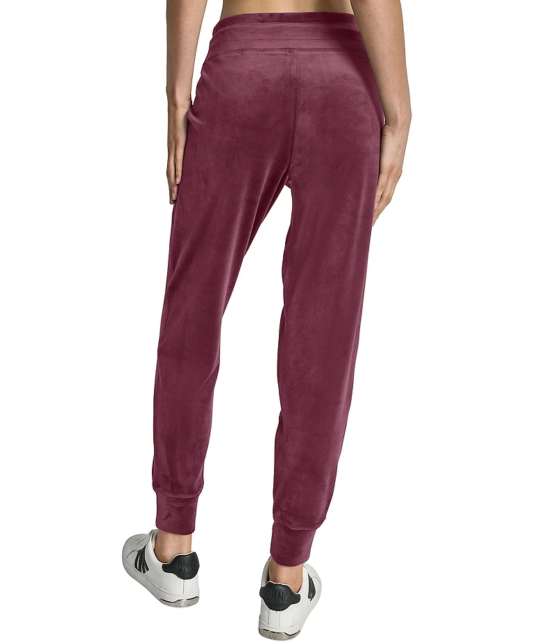 DKNY Sport by Donna Karan Coordinating Mid-Rise Cuffed Slim Fit Velour Jogger