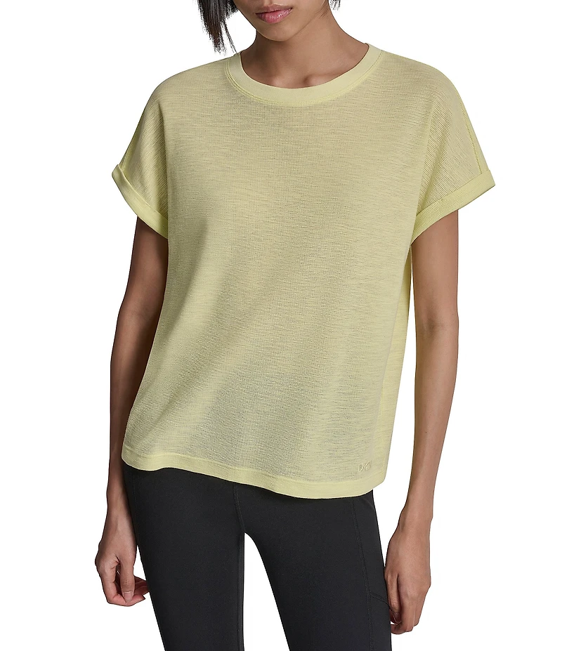 DKNY Sport by Donna Karan Mini Waffle Crew Neck Short Sleeve T-Shirt