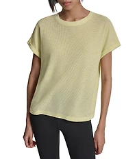 DKNY Sport by Donna Karan Mini Waffle Crew Neck Short Sleeve T-Shirt