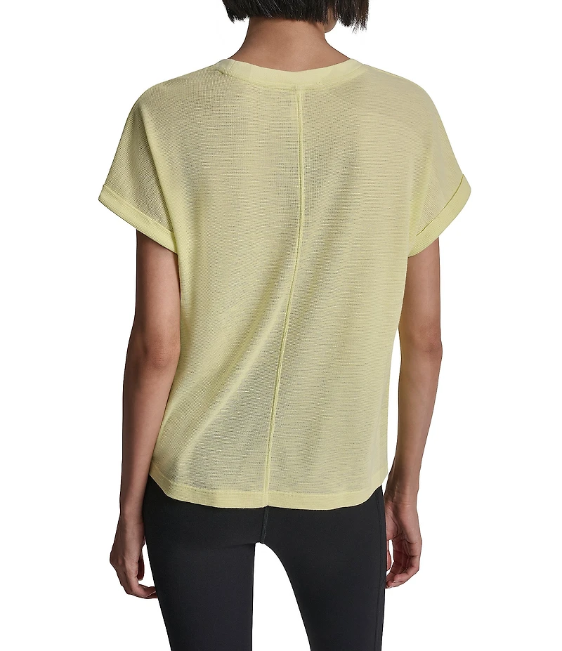 DKNY Sport by Donna Karan Mini Waffle Crew Neck Short Sleeve T-Shirt