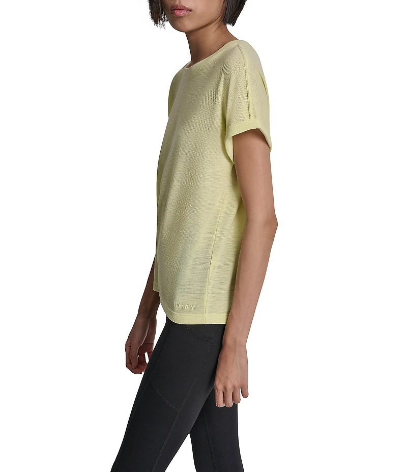 DKNY Sport by Donna Karan Mini Waffle Crew Neck Short Sleeve T-Shirt