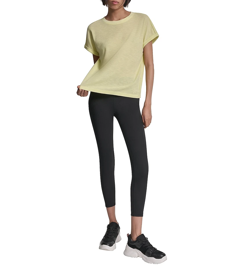 DKNY Sport by Donna Karan Mini Waffle Crew Neck Short Sleeve T-Shirt