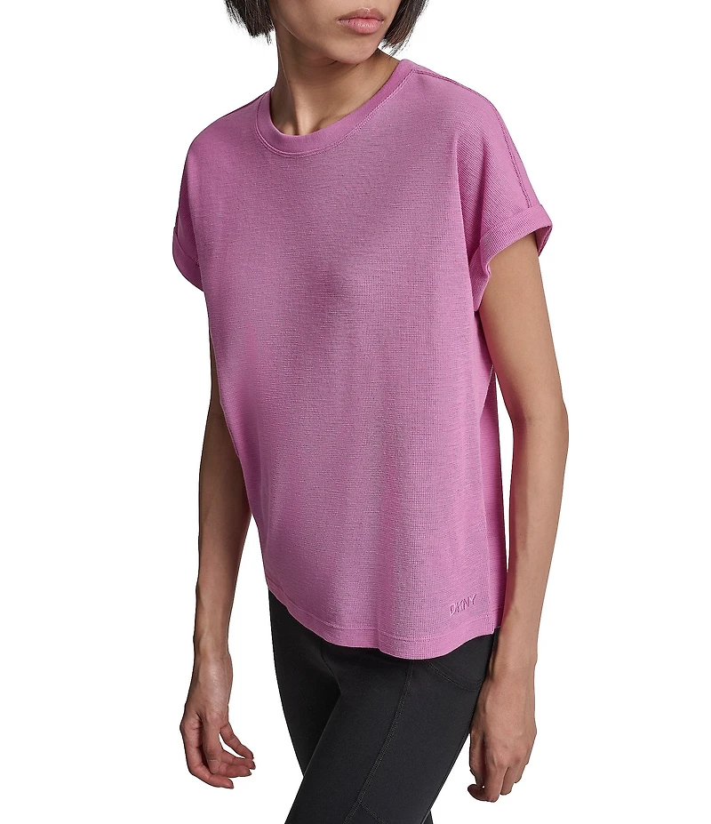DKNY Sport by Donna Karan Mini Waffle Crew Neck Short Sleeve T-Shirt
