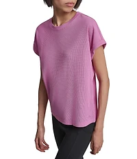 DKNY Sport by Donna Karan Mini Waffle Crew Neck Short Sleeve T-Shirt