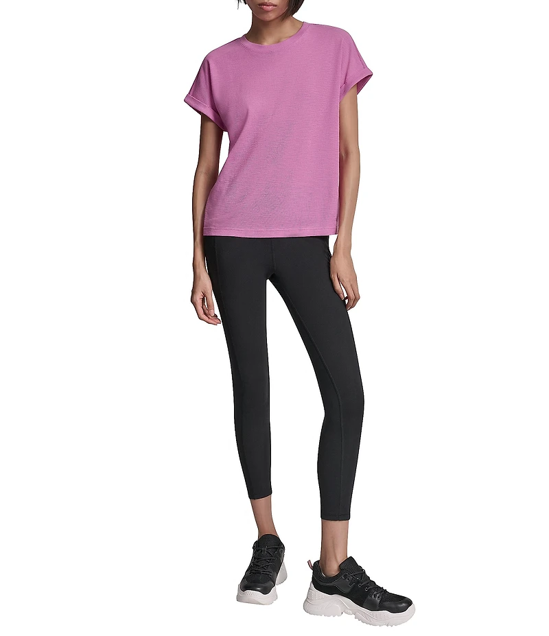DKNY Sport by Donna Karan Mini Waffle Crew Neck Short Sleeve T-Shirt