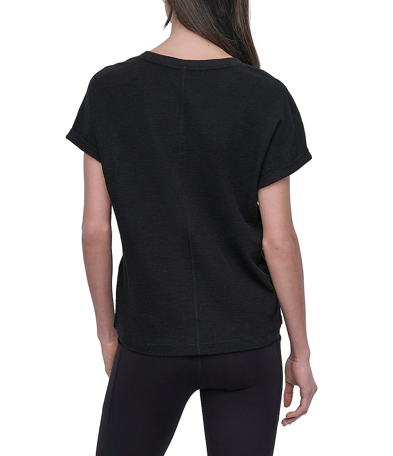 DKNY Sport by Donna Karan Mini Waffle Crew Neck Short Sleeve T-Shirt