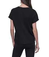DKNY Sport by Donna Karan Mini Waffle Crew Neck Short Sleeve T-Shirt