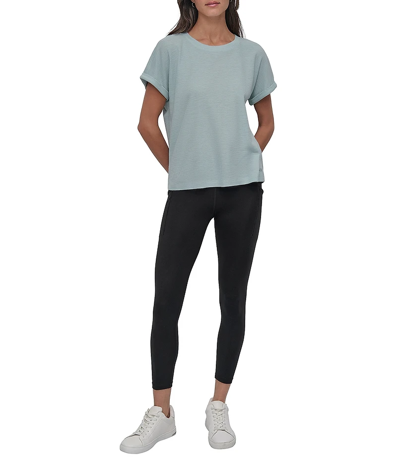 DKNY Sport by Donna Karan Mini Waffle Crew Neck Short Sleeve T-Shirt