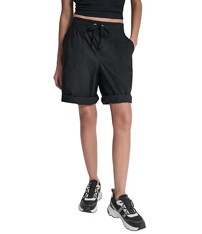 DKNY Sport by Donna Karan Peached Poplin Rib Waist Convertible Bermuda Short