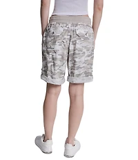 DKNY Sport by Donna Karan Peached Poplin Rib Waist Convertible Bermuda Shorts