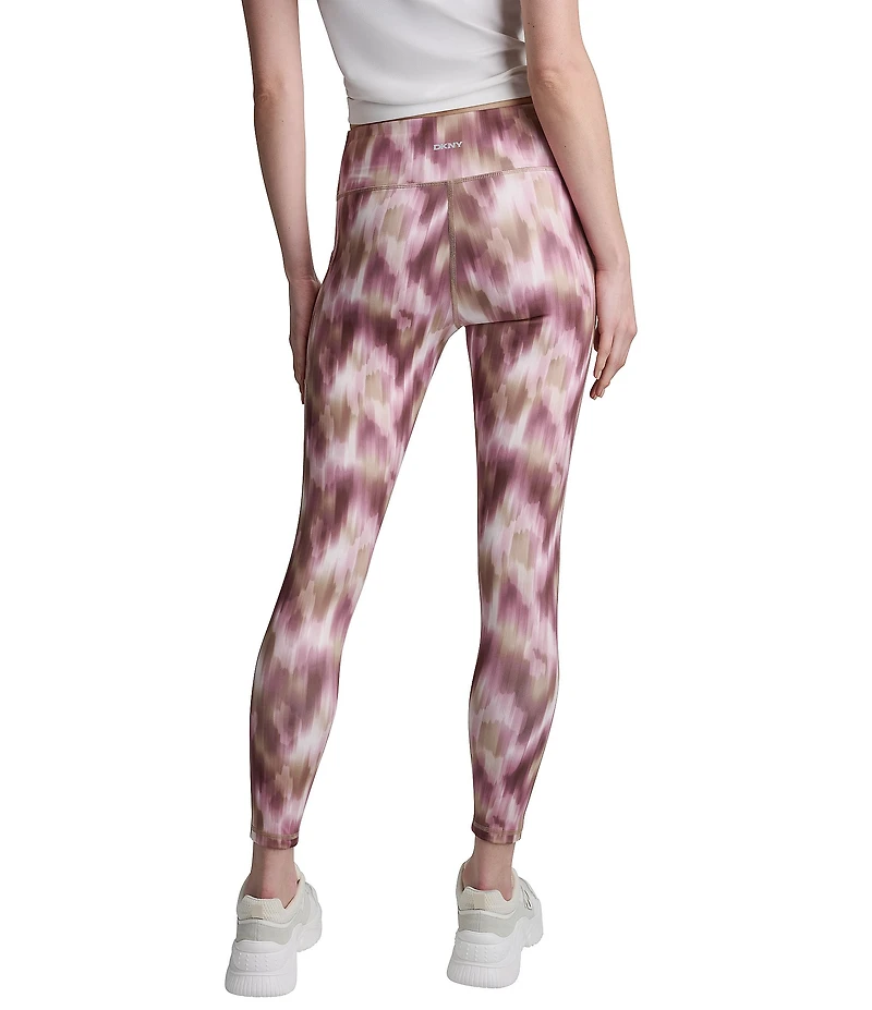 DKNY Sport by Donna Karan Printed Interlock High Waist 7/8 Fitness Leggings