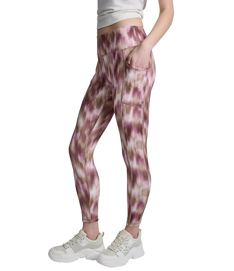 DKNY Sport by Donna Karan Printed Interlock High Waist 7/8 Fitness Leggings