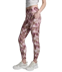 DKNY Sport by Donna Karan Printed Interlock High Waist 7/8 Fitness Leggings