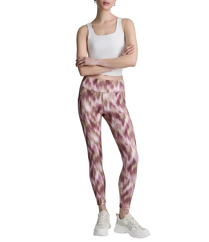 DKNY Sport by Donna Karan Printed Interlock High Waist 7/8 Fitness Leggings
