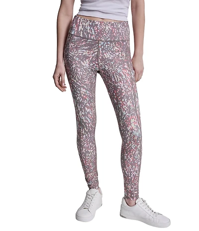DKNY Sport By Donna Karan Printed Interlock High Waist 7/8 Fitness Leggings