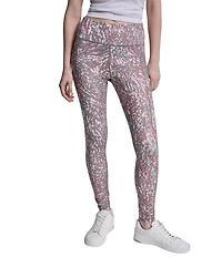 DKNY Sport By Donna Karan Printed Interlock High Waist 7/8 Fitness Leggings
