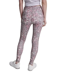 DKNY Sport By Donna Karan Printed Interlock High Waist 7/8 Fitness Leggings