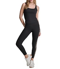 DKNY Sport by Donna Karan Side Stripe High Waist 7/8 Legging