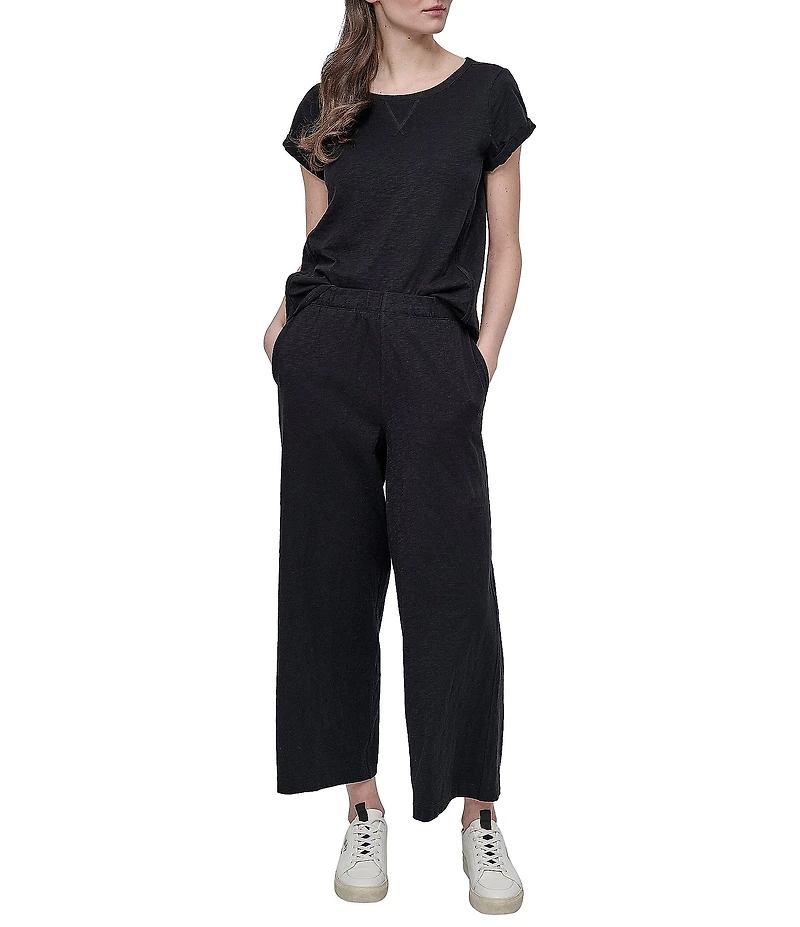 DKNY Sport by Donna Karan Slub Ankle Length Wide Leg Pants
