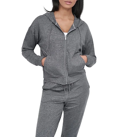 DKNY Sport by Donna Karan Coordinating Spacedye Full Zip Long Sleeve Hoodie