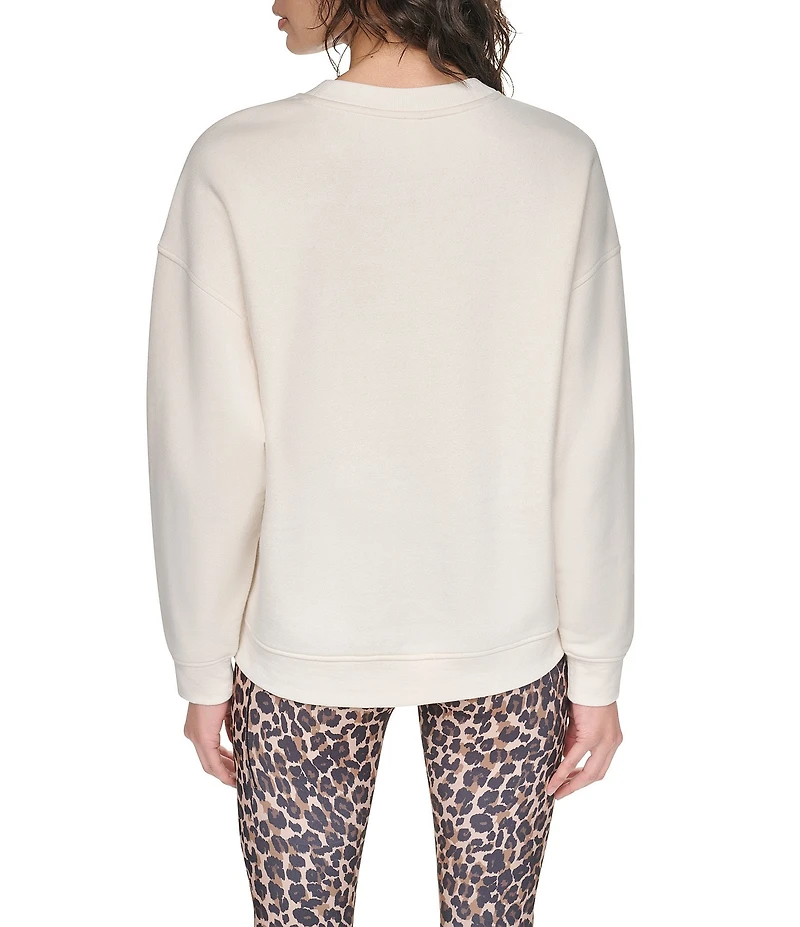DKNY Sport by Donna Karan Stacked Animal Print Logo Crewneck Sweatshirt