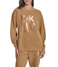 DKNY Sport by Donna Karan Coordinating Stacked Transfer Logo Nolita Crew Neck Sweatshirt