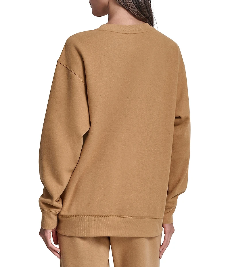 DKNY Sport by Donna Karan Coordinating Stacked Transfer Logo Nolita Crew Neck Sweatshirt