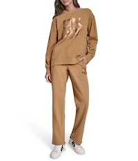 DKNY Sport by Donna Karan Coordinating Stacked Transfer Logo Nolita Crew Neck Sweatshirt