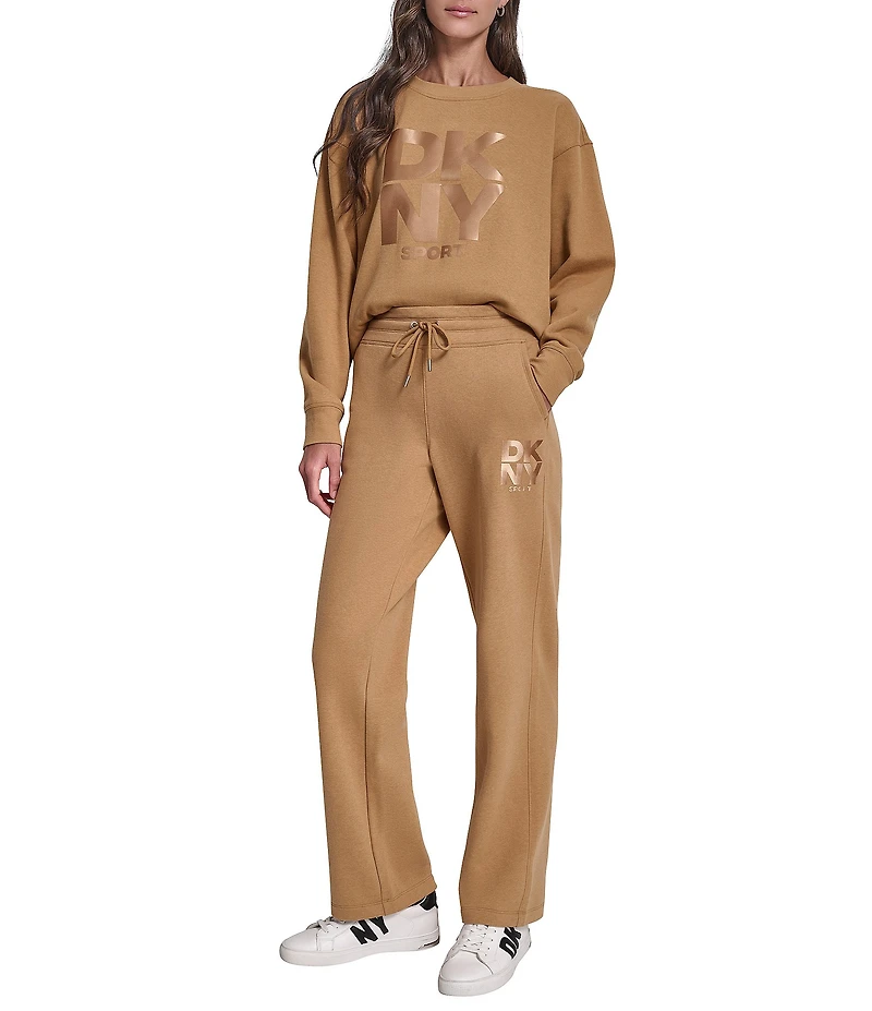 DKNY Sport by Donna Karan Coordinating Stacked Transfer Logo Slim Fit Track Pants