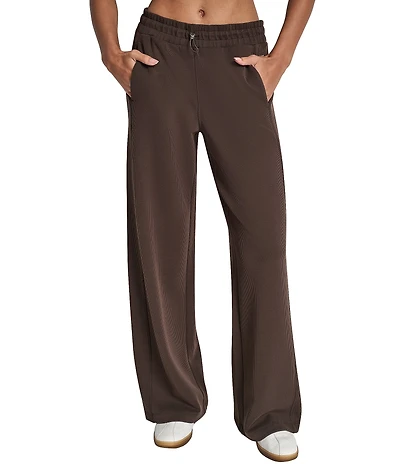 DKNY Sport by Donna Karen Highline Ribbed High Waist Wide Leg Pants