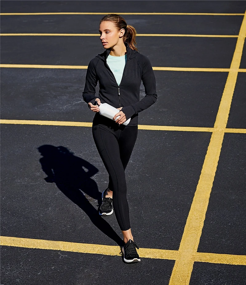 DKNY Sport by Donna Karan Sueded Compression High Waisted Ankle Length Leggings