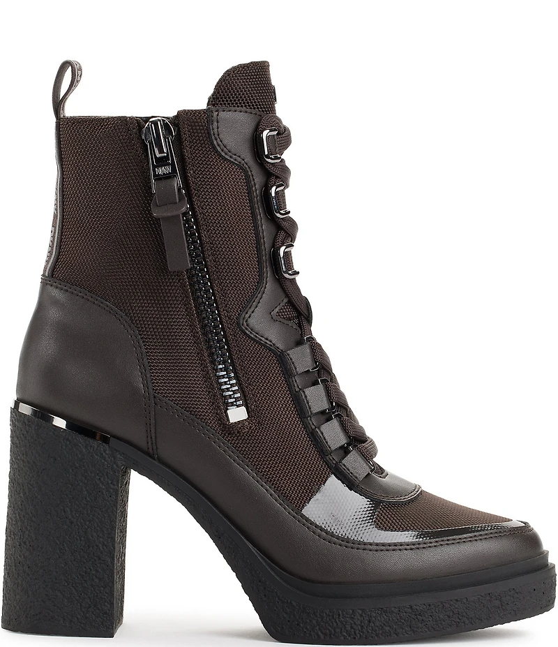 DKNY by Donna Karan Toia Leather Lace Up Platform Booties