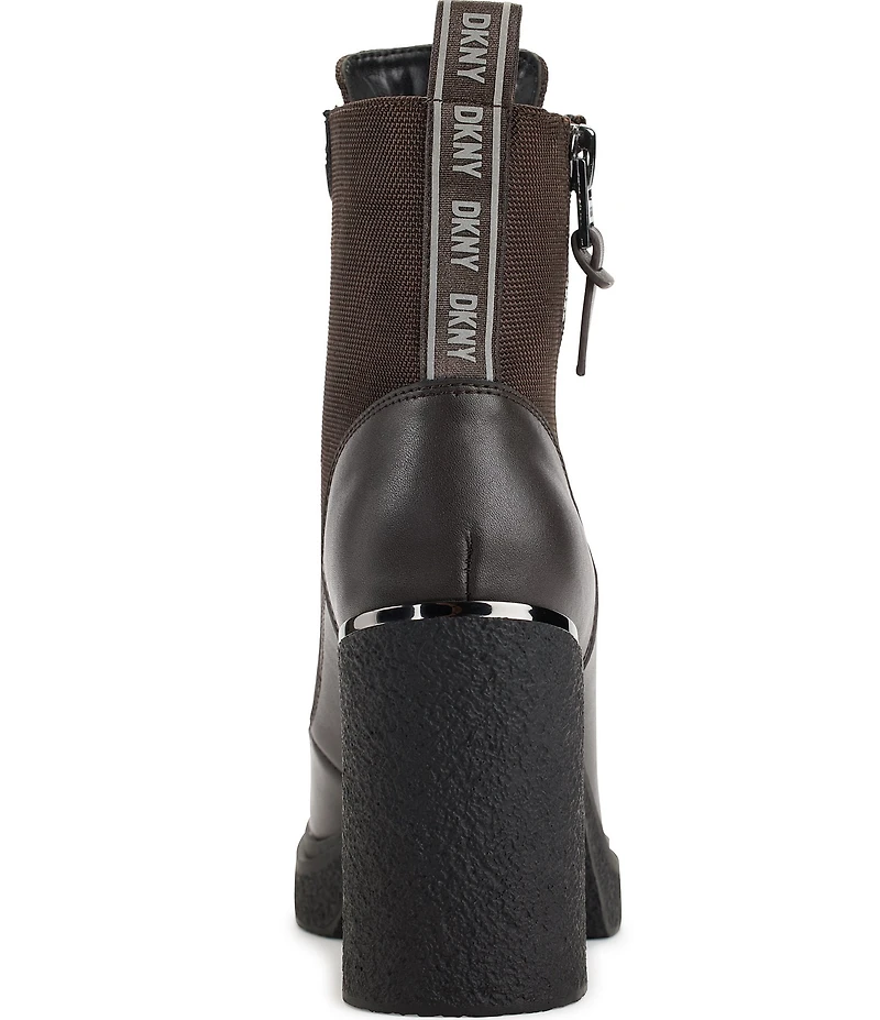 DKNY by Donna Karan Toia Leather Lace Up Platform Booties
