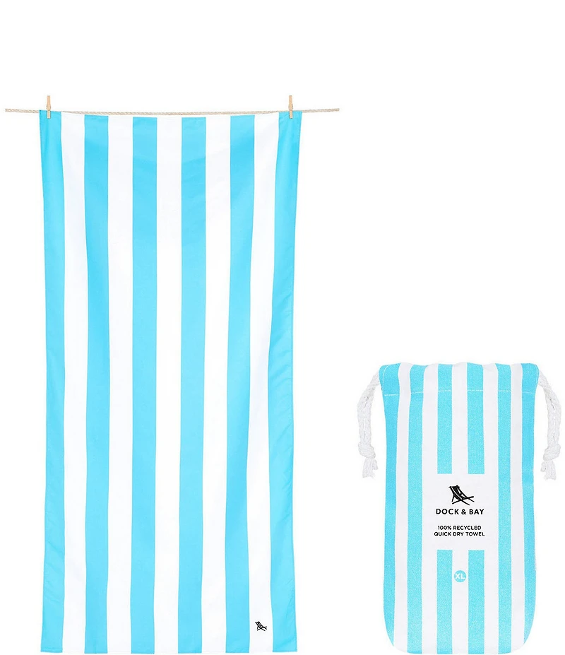 Dock & Bay Cabana Stripe Quick Dry & Recycled Materials Beach Towel