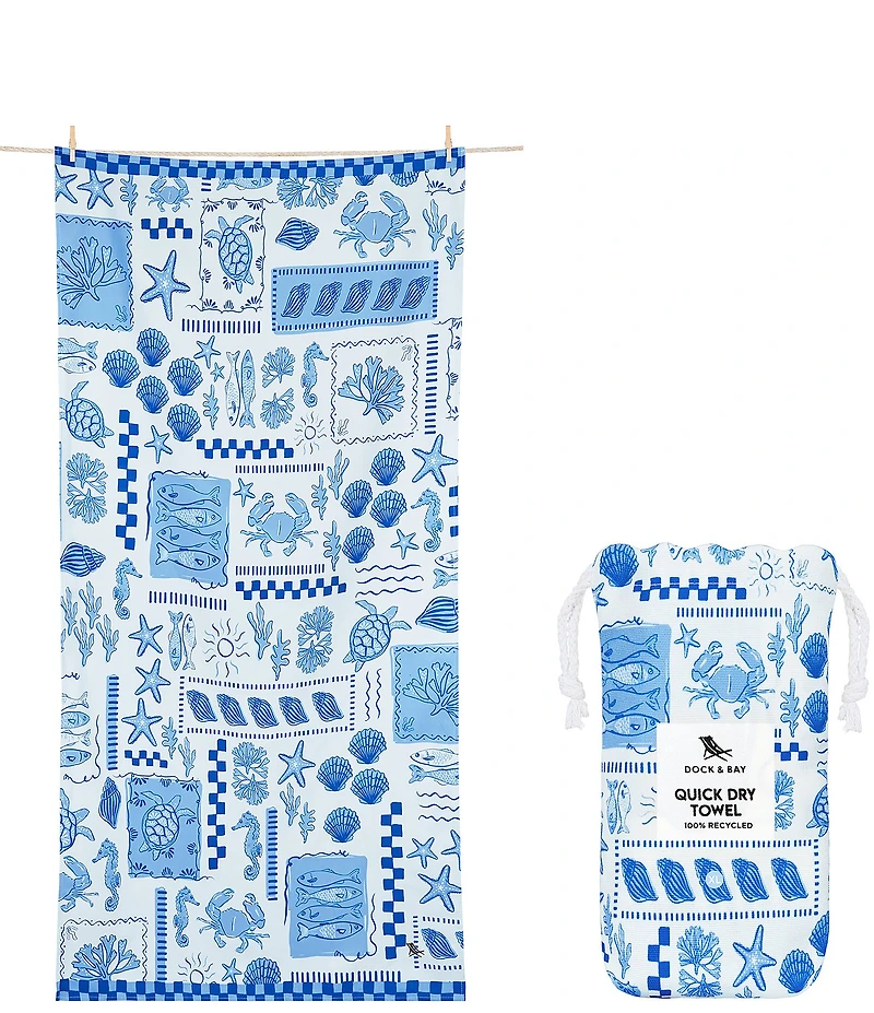 Dock & Bay Grecian Shores Quick Dry XL Beach Towel with Pouch