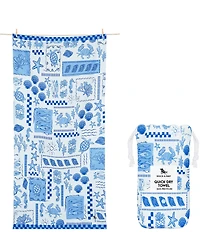 Dock & Bay Grecian Shores Quick Dry XL Beach Towel with Pouch