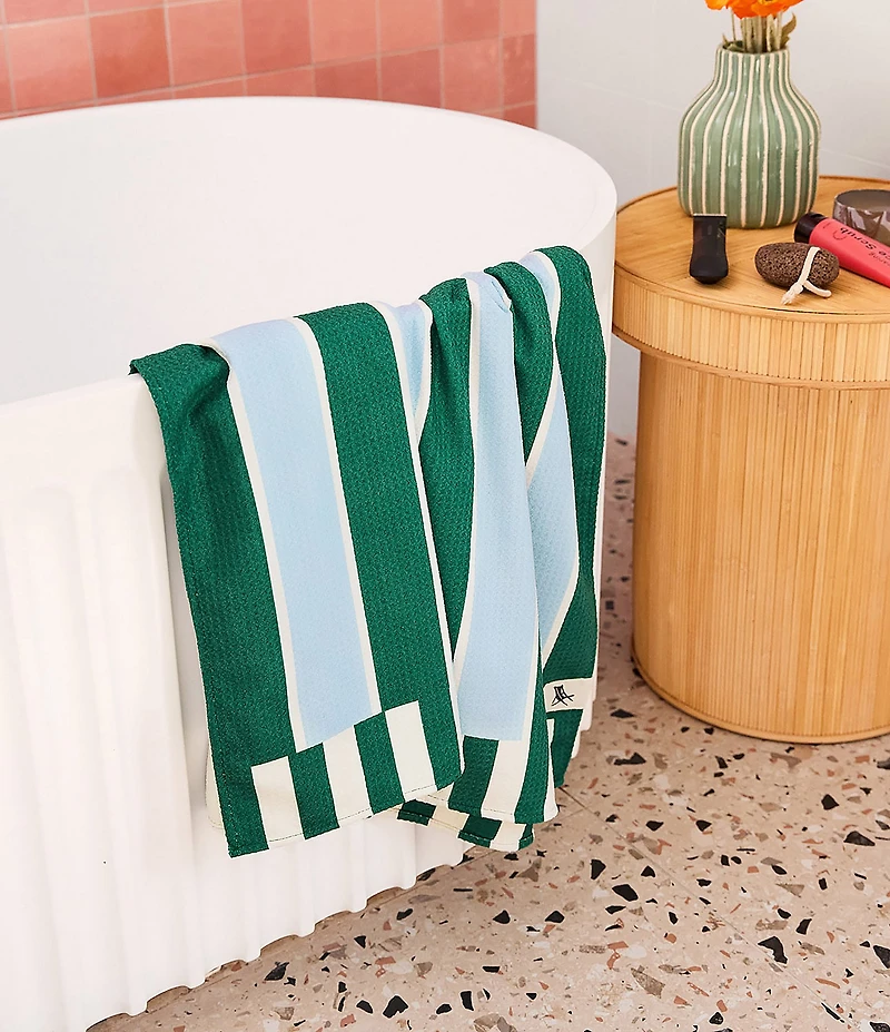 Dock & Bay Waffle Texture Striped Quick Dry and Recycled Materials Bath Towel