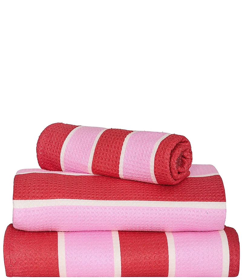 Dock & Bay Waffle Texture Striped Quick Dry and Recycled Materials Bath Towel