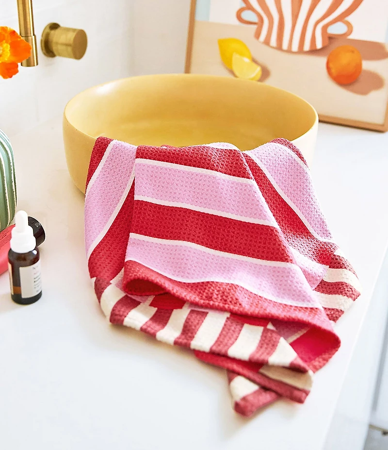 Dock & Bay Waffle Texture Striped Quick Dry and Recycled Materials Bath Towel