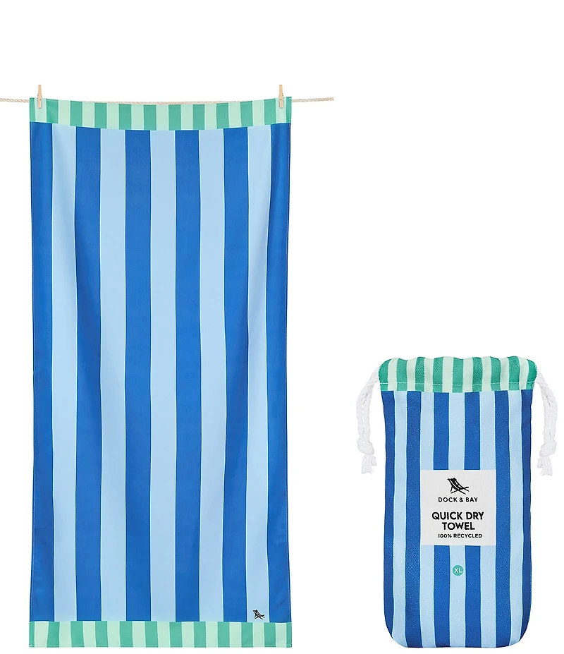 Dock & Bay Summer Shop Collection Blue Sky Quick Dry XL Beach Towel with Pouch