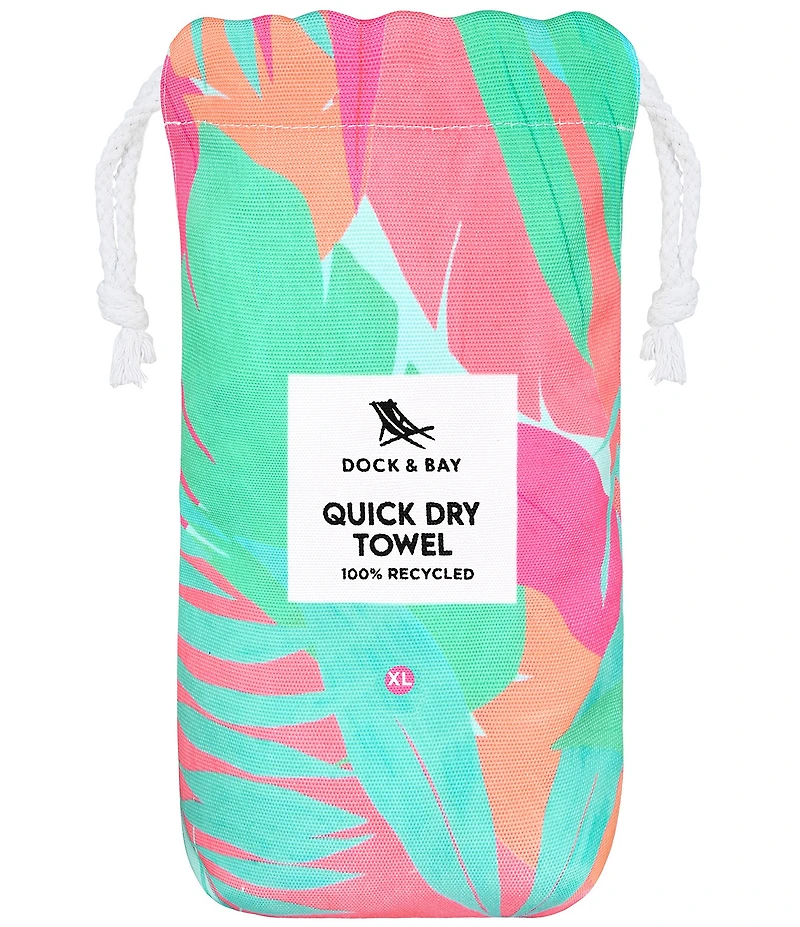 Dock & Bay Summer Shop Collection Hot Tropics Quick Dry XL Beach Towel with Pouch