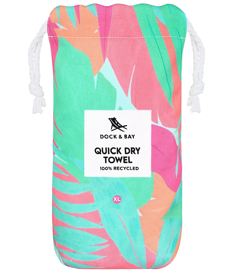 Dock & Bay Summer Shop Collection Hot Tropics Quick Dry XL Beach Towel with Pouch