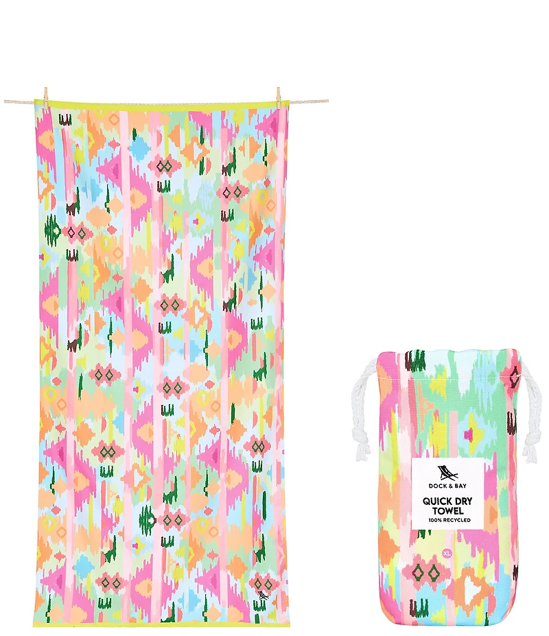 Dock & Bay Summer Shop Collection Ibiza Glow Quick Dry XL Beach Towel with Pouch