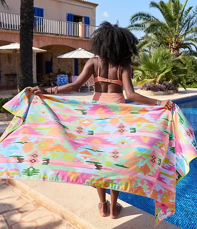 Dock & Bay Summer Shop Collection Ibiza Glow Quick Dry XL Beach Towel with Pouch
